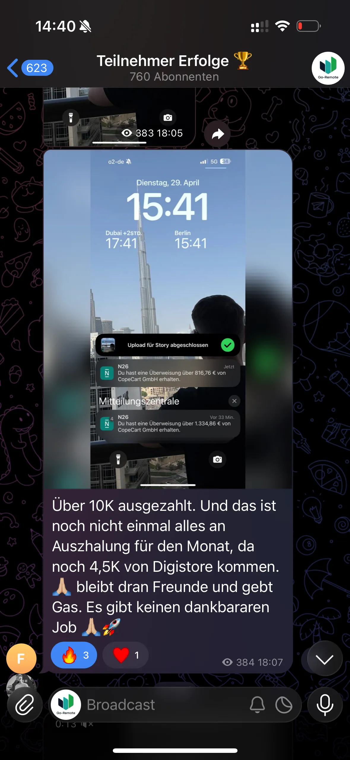 Ergebnis aus der GoRemote Community 4