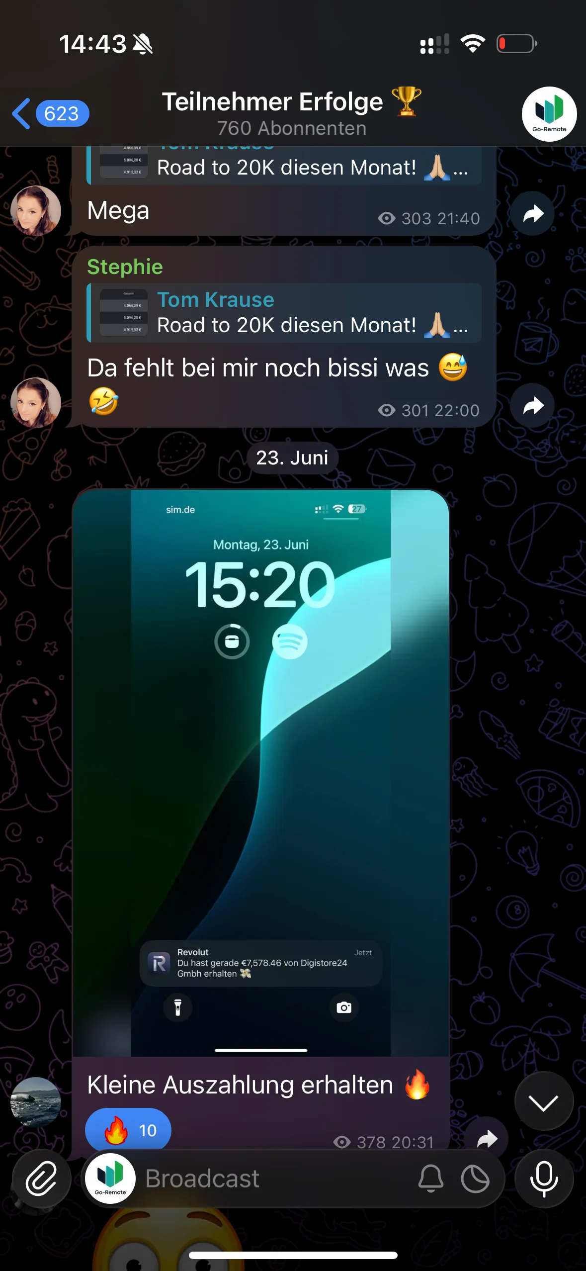 Ergebnis aus der GoRemote Community 16
